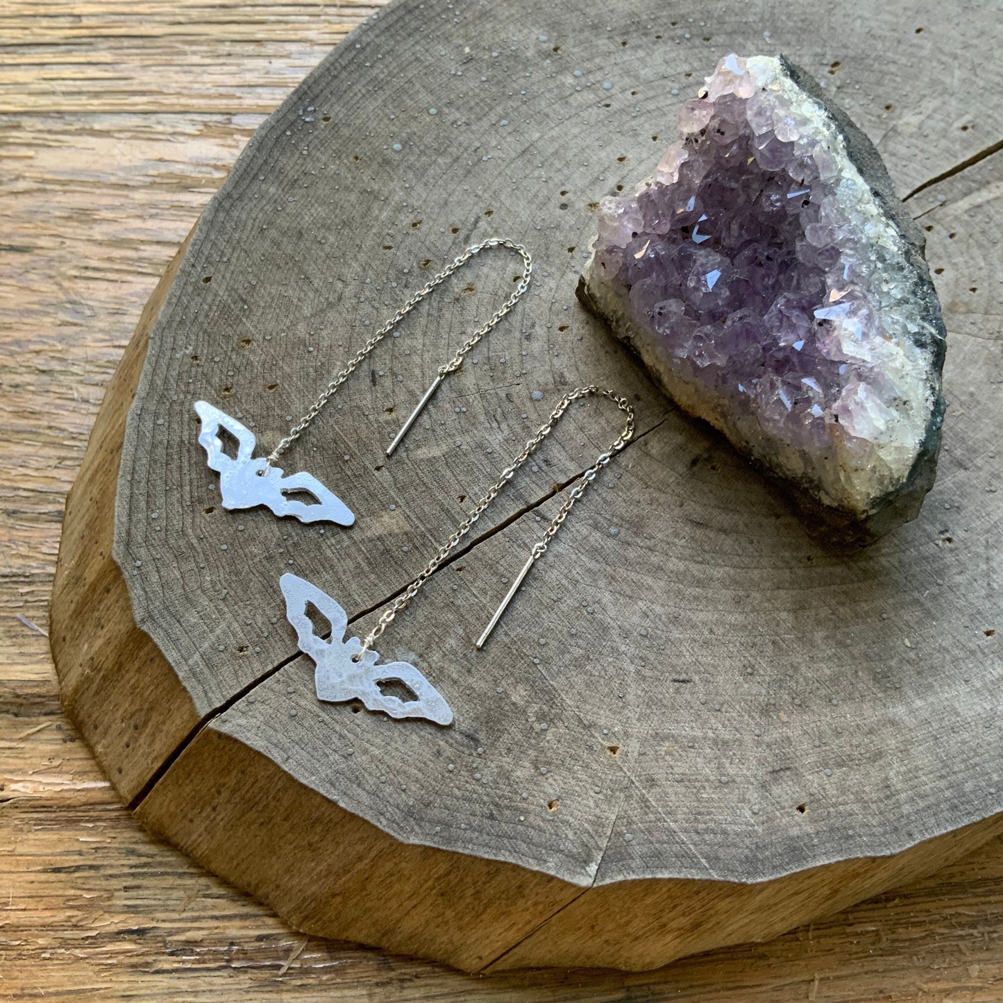 Bat Threader Earrings: Handmade Dangle Jewelry