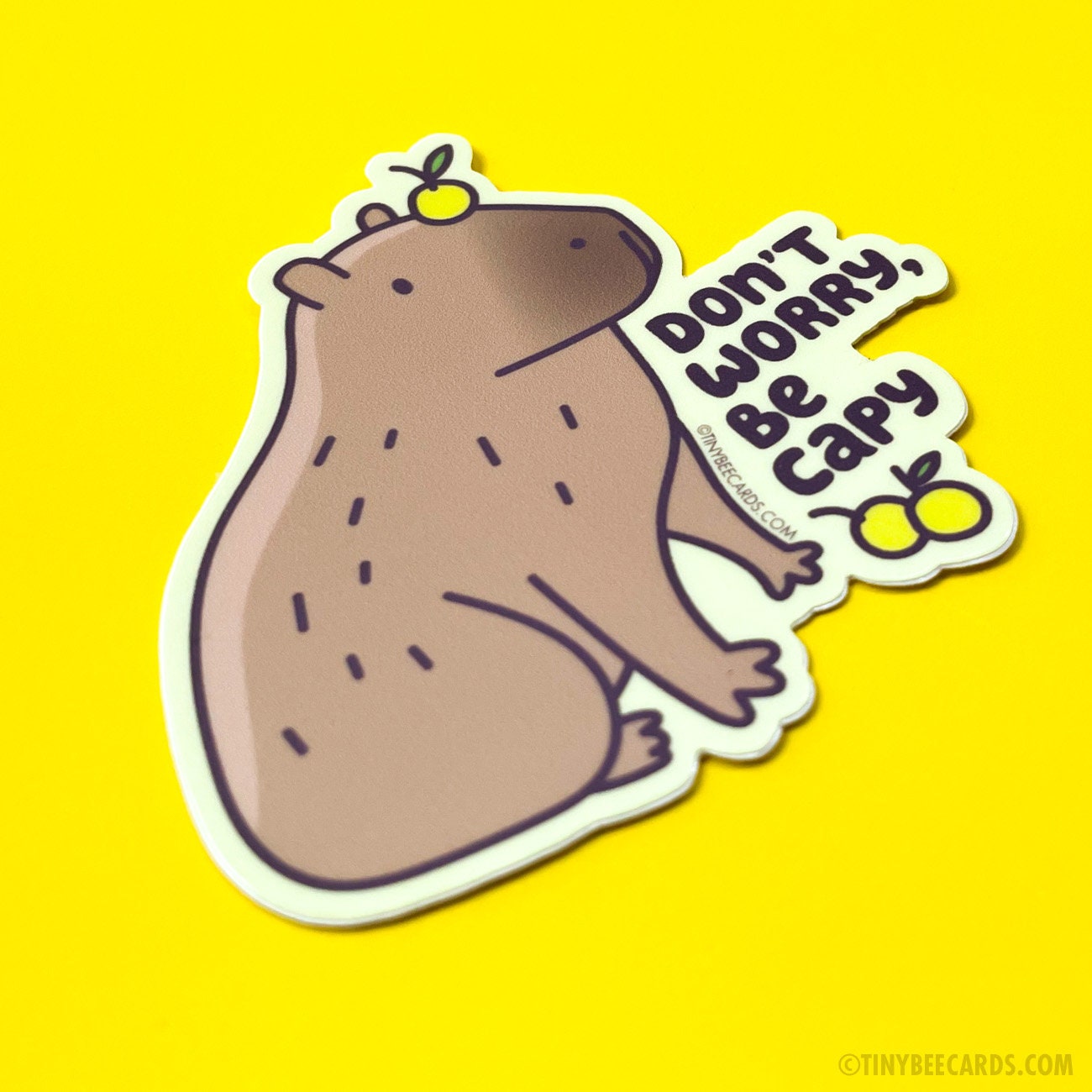 Capybara Vinyl Sticker - Don't Worry, Be Capy