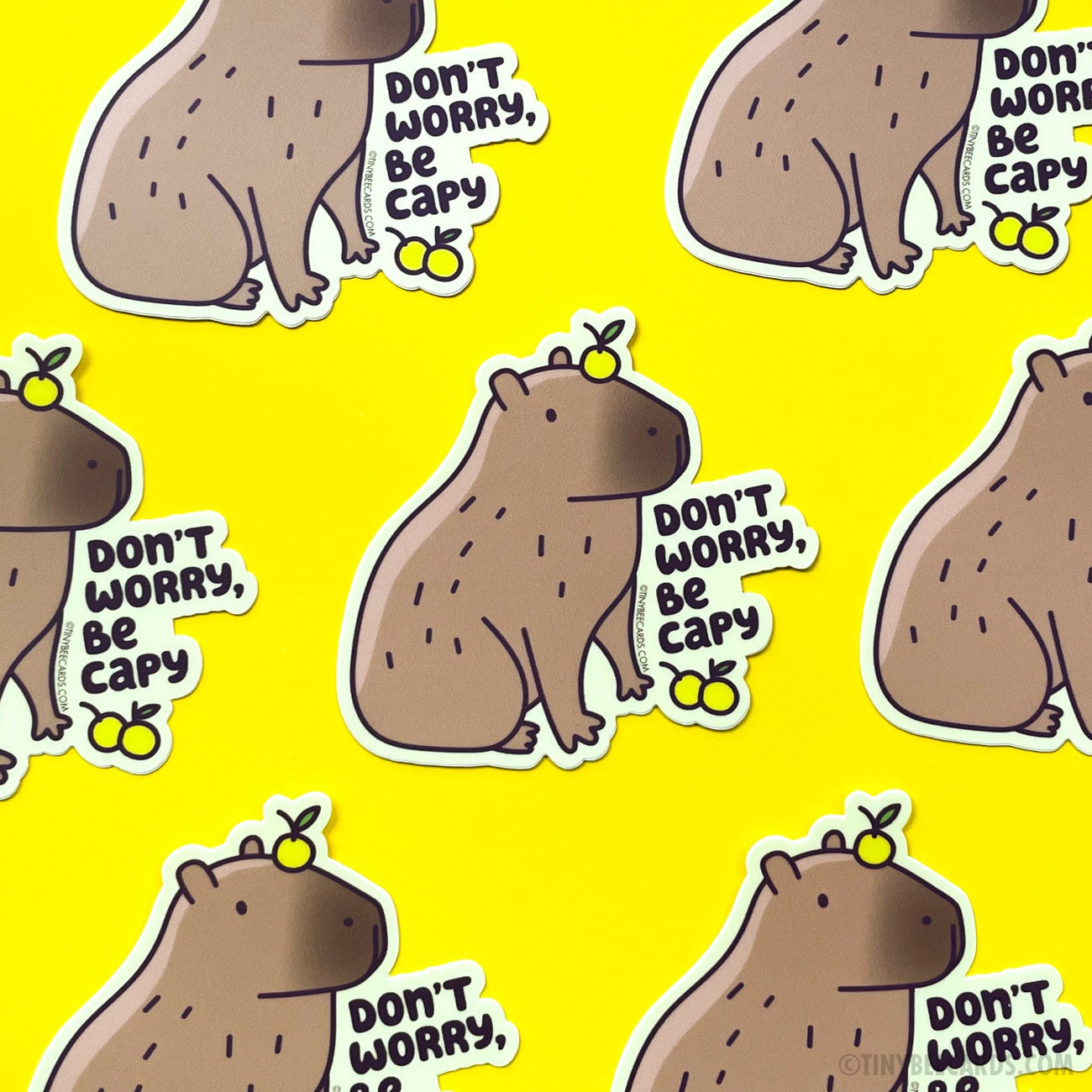 Capybara Vinyl Sticker - Don't Worry, Be Capy