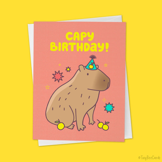 Capybara Birthday Card "Capy Birthday"
