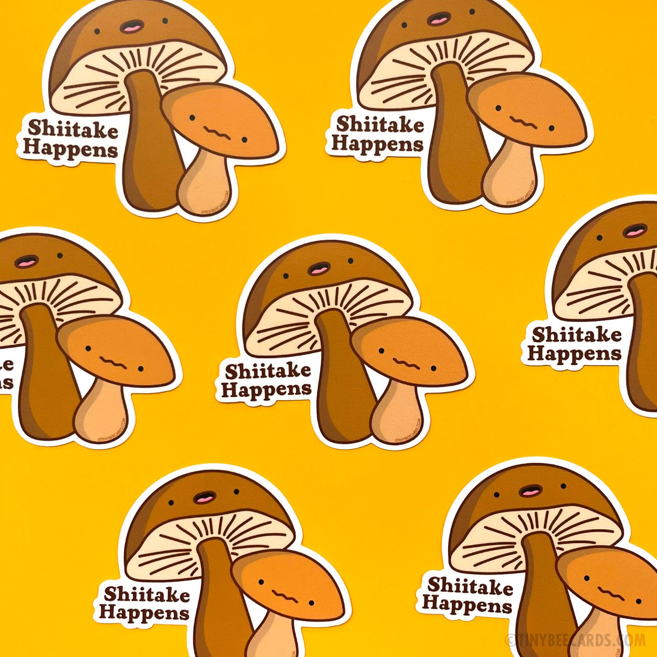 Mushroom Vinyl Sticker - Shiitake Happens