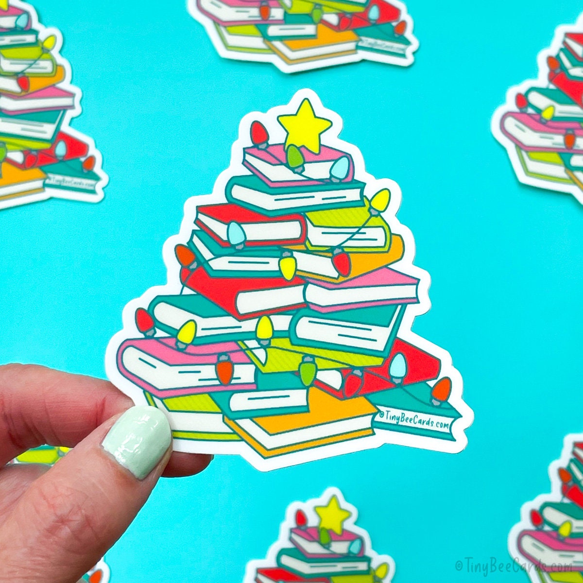Book Christmas Tree Vinyl Sticker