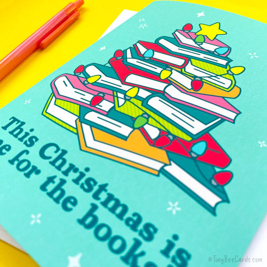 Book Lover Christmas Card "One for the Books"