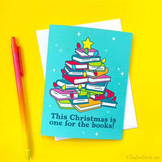 Book Lover Christmas Card "One for the Books"
