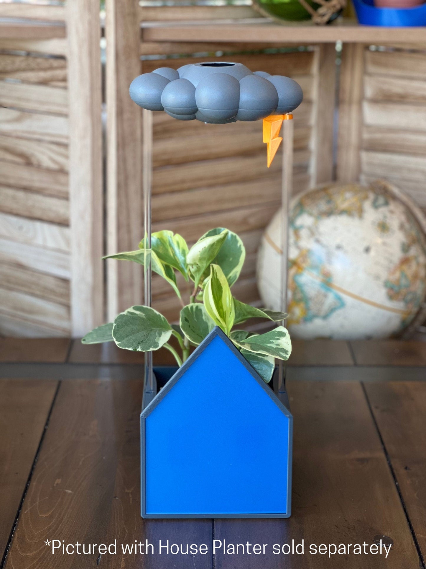 Stormy Dripping Rain Cloud with Lightning Bolt Charm