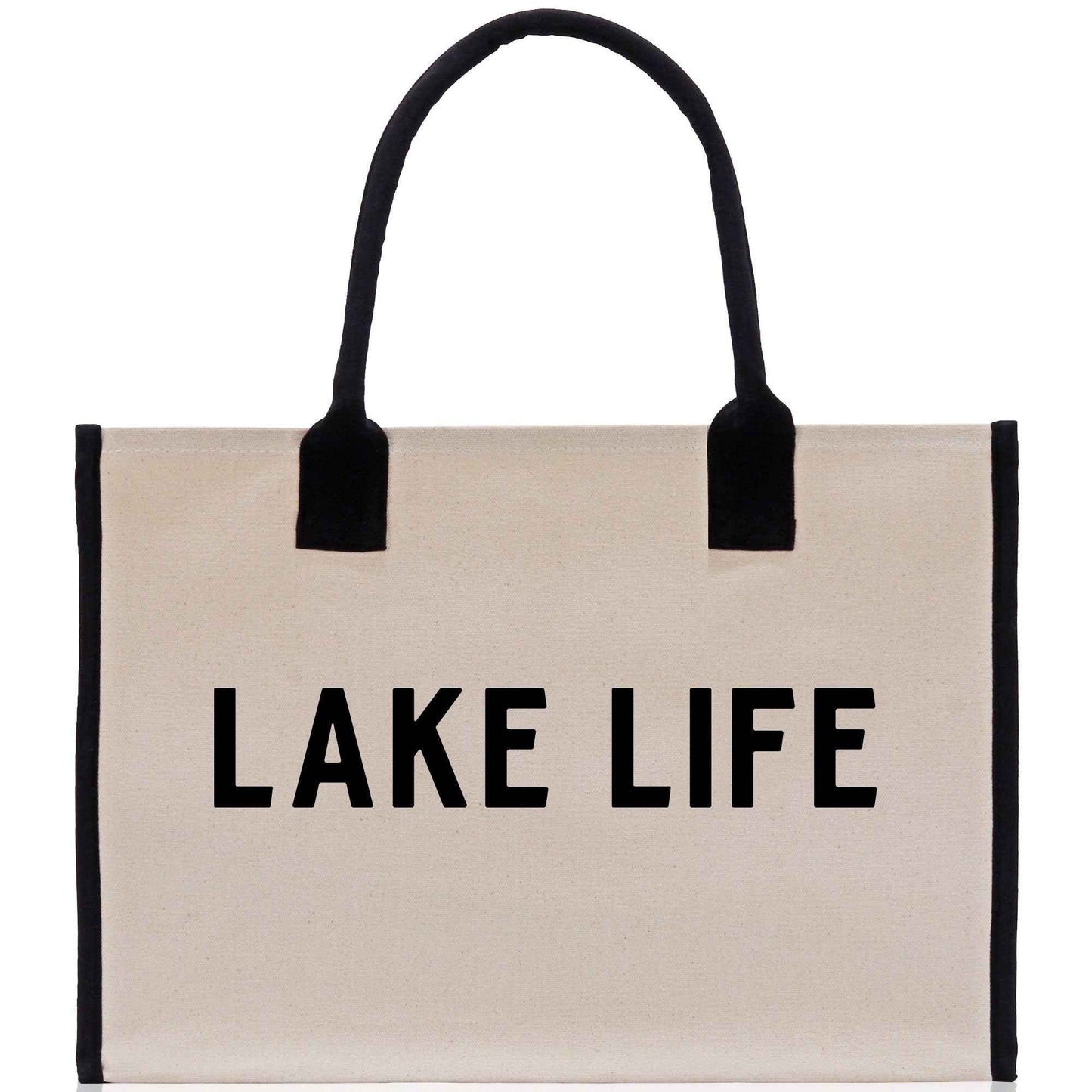 Lake Life Tote Bag - Large Chic Tote Bag - Gift for Her - Girls Weekend Tote - Weekender Bag - Weekend Tote - Boat Bag - Lake Life Gift
