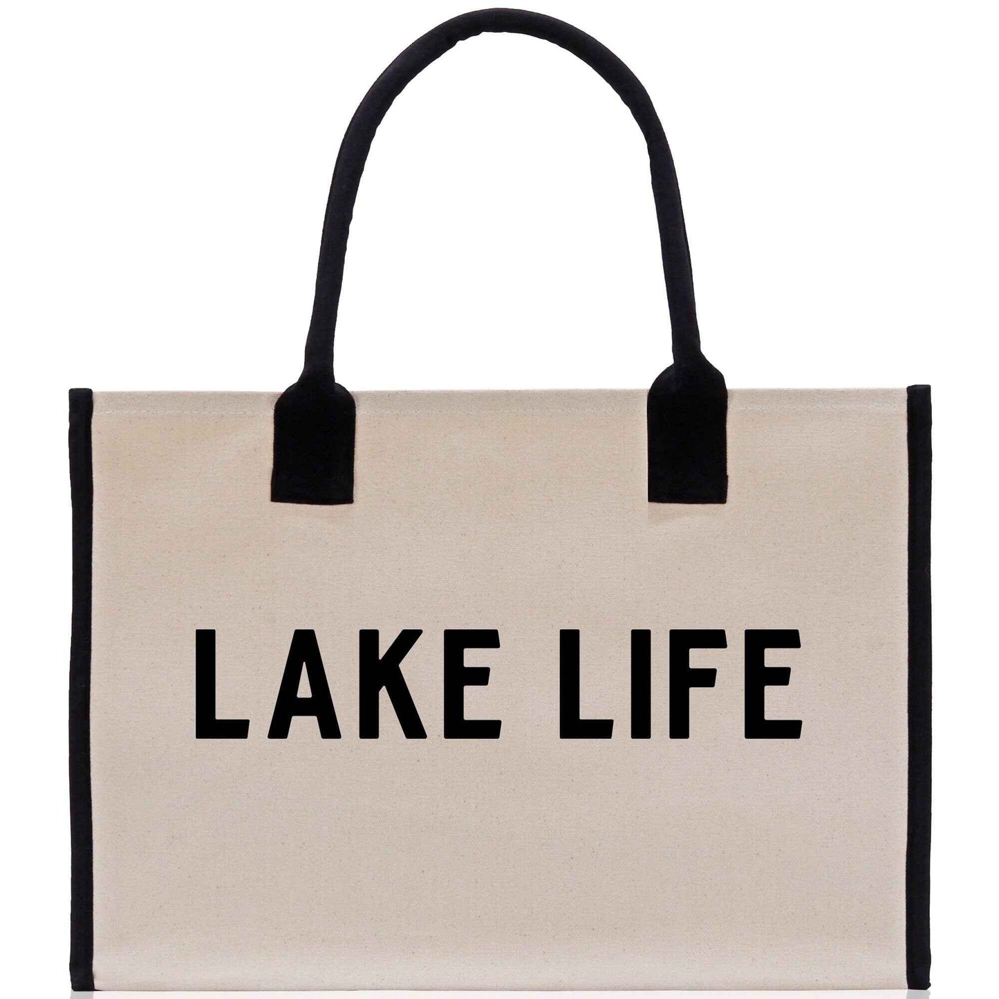 Lake Life Tote Bag - Large Chic Tote Bag - Gift for Her - Girls Weekend Tote - Weekender Bag - Weekend Tote - Boat Bag - Lake Life Gift