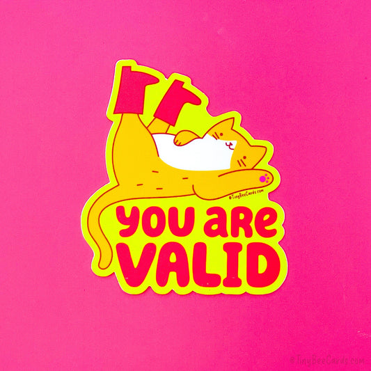 Self Love Cat Sticker "You Are Valid"