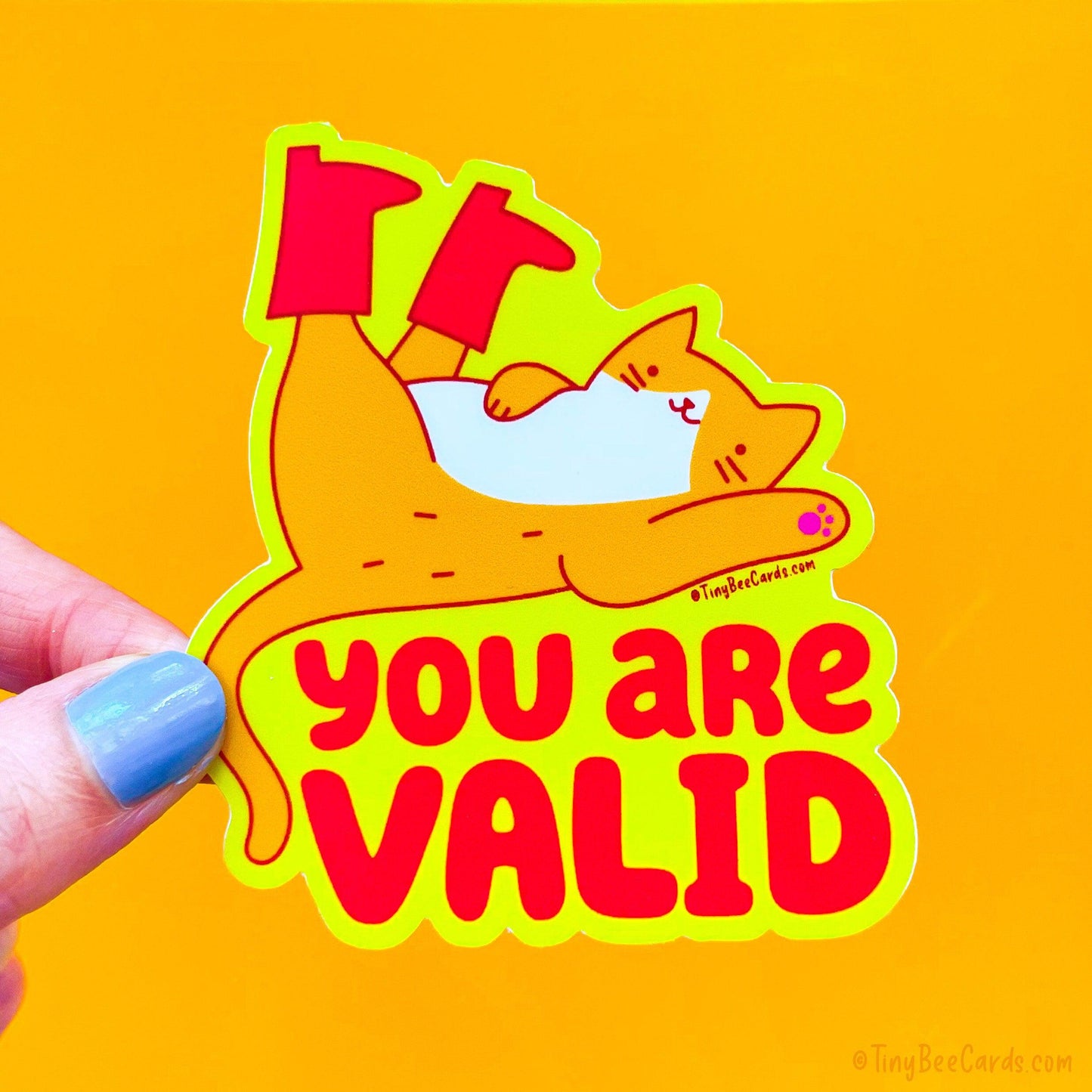 Self Love Cat Sticker "You Are Valid"