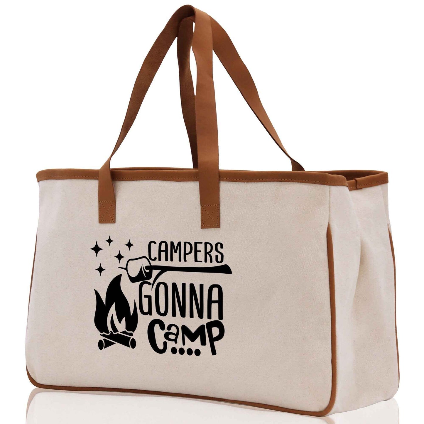 Campers Gonna Camp Cotton Canvas Chic Tote Bag Camping Tote Camping Lover Gift Tote Bag Outdoor Tote Weekender Tote Camper Multipurpose Tote