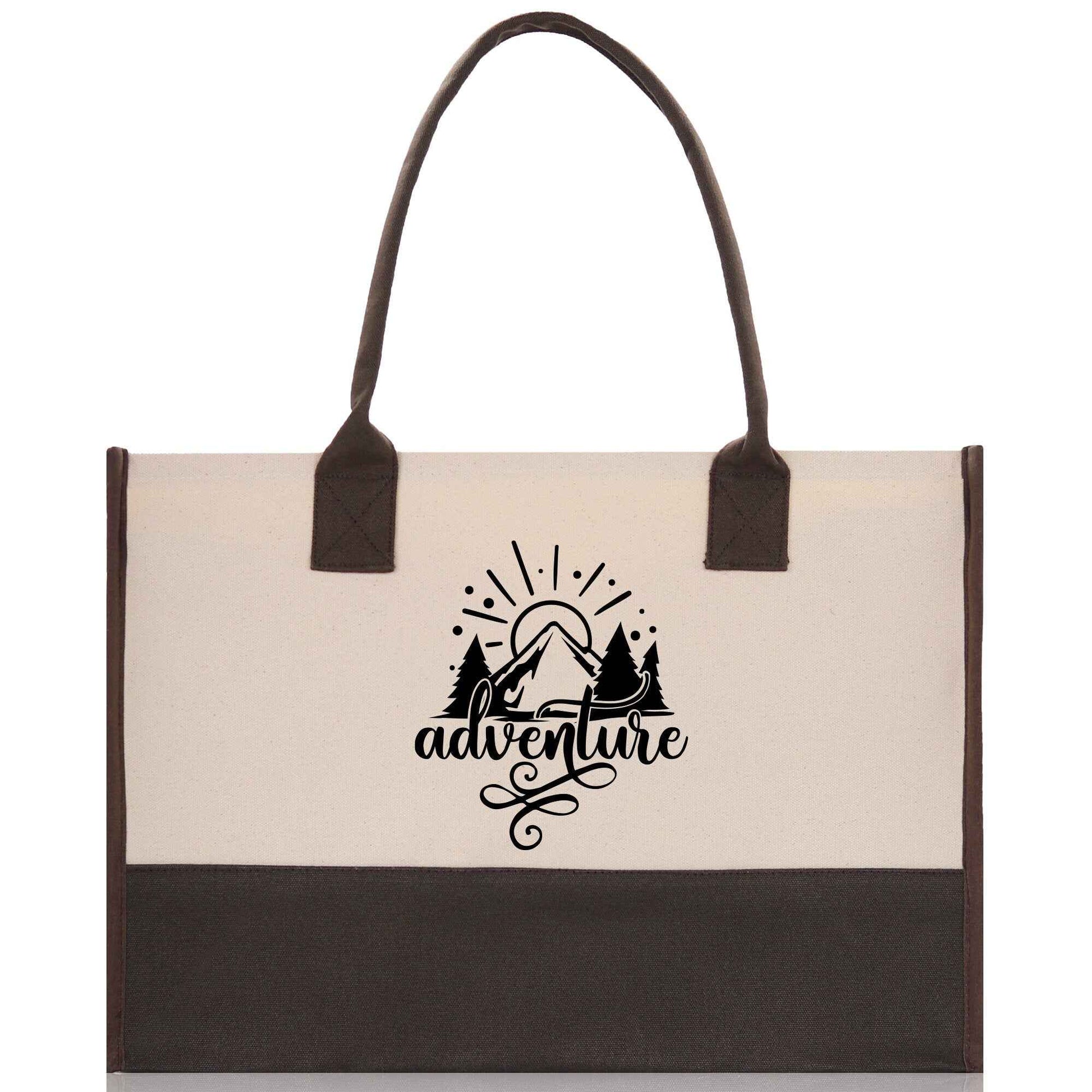 Adventure Cotton Canvas Chic Tote Bag Camping Tote Camping Lover Gift Tote Bag Outdoor Tote Weekender Tote Camper Tote Multipurpose Tote