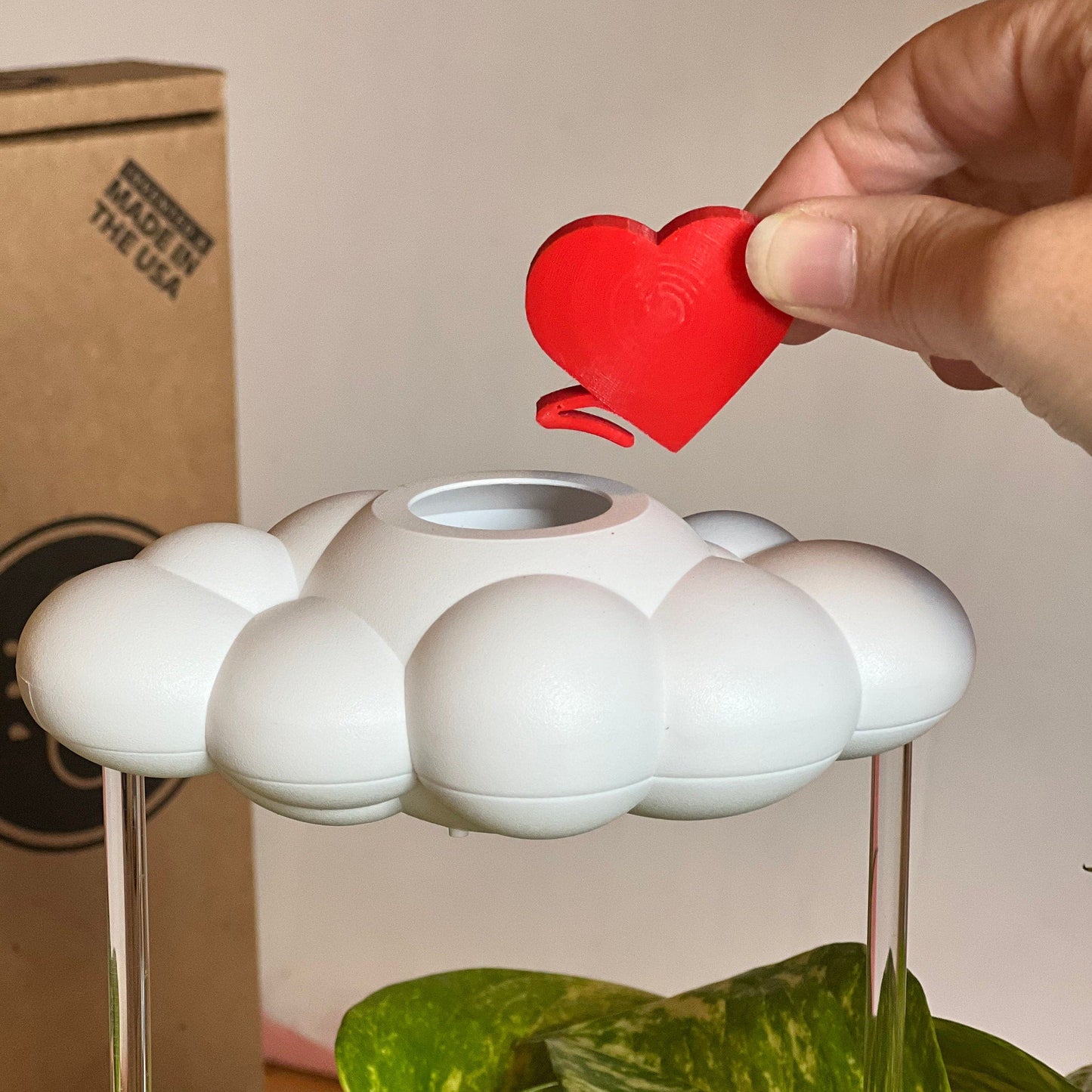 Original Dripping Rain Cloud with Red Heart Charm