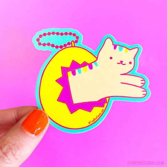 Y2K Cat Virtual Pet 90s Vinyl Sticker