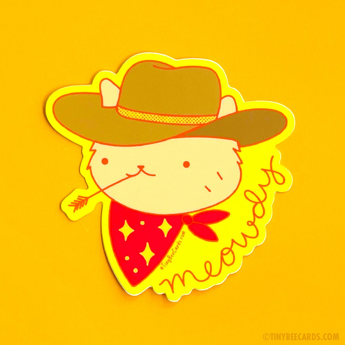 Meowdy Western Cowboy Cat Vinyl Sticker