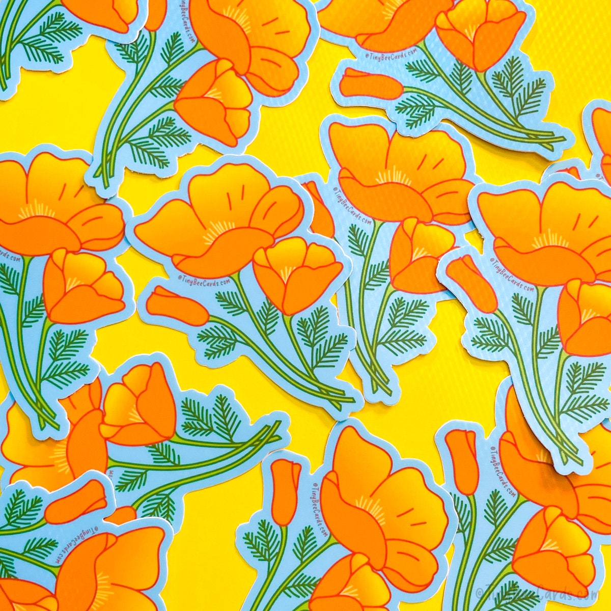 Golden Poppy Vinyl Sticker