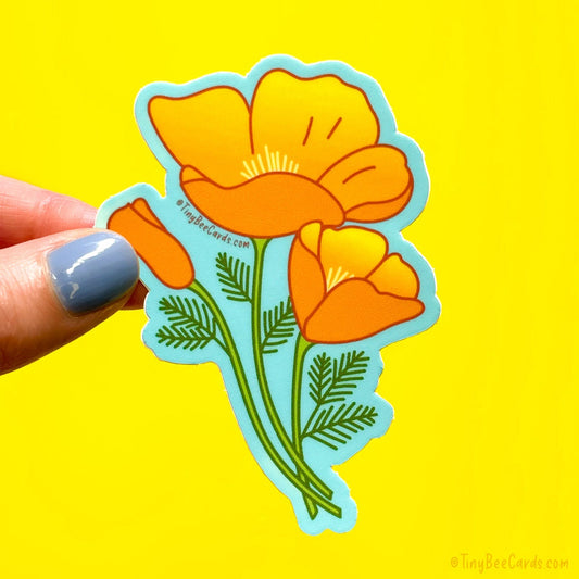 Golden Poppy Vinyl Sticker