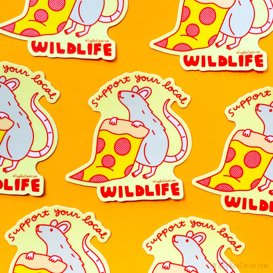 Pizza Rat Vinyl Sticker - Support Your Local Wildlife