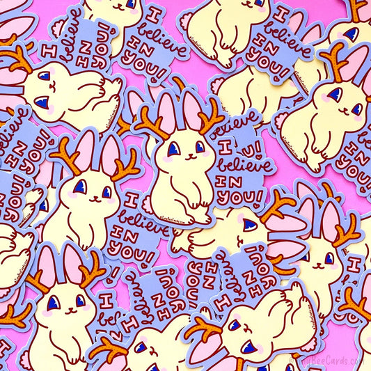 Jackalope Vinyl Sticker "I Believe in You"
