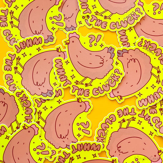 Chicken Vinyl Sticker "What the Cluck?"