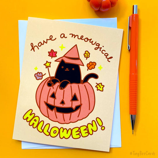 Cat Halloween Card "Have a Meowgical Halloween"