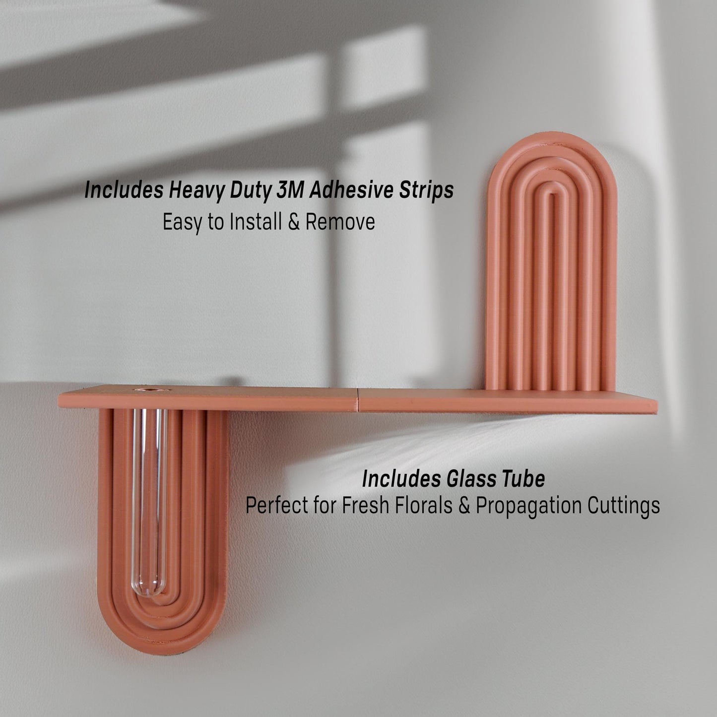 Modern Floating Wall Shelf, Unique Arch Oval Home Decor, 3D Printed Propagation or Reed Diffuser Shelf, Wall Shelf Catchall, Entryway Decor