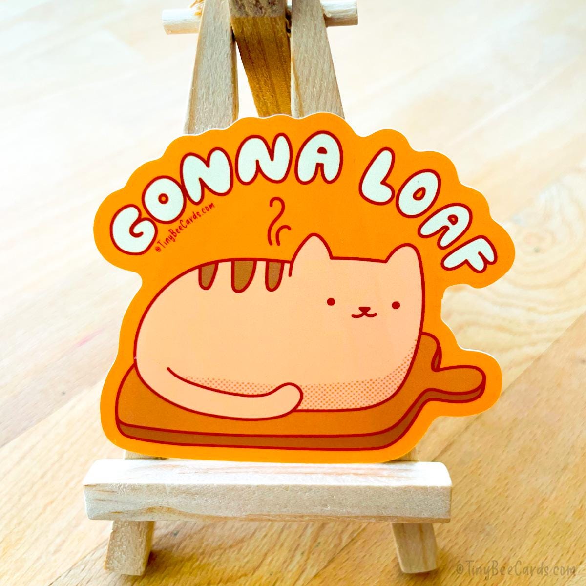 Cat Bread Loaf Vinyl Sticker "Gonna Loaf"