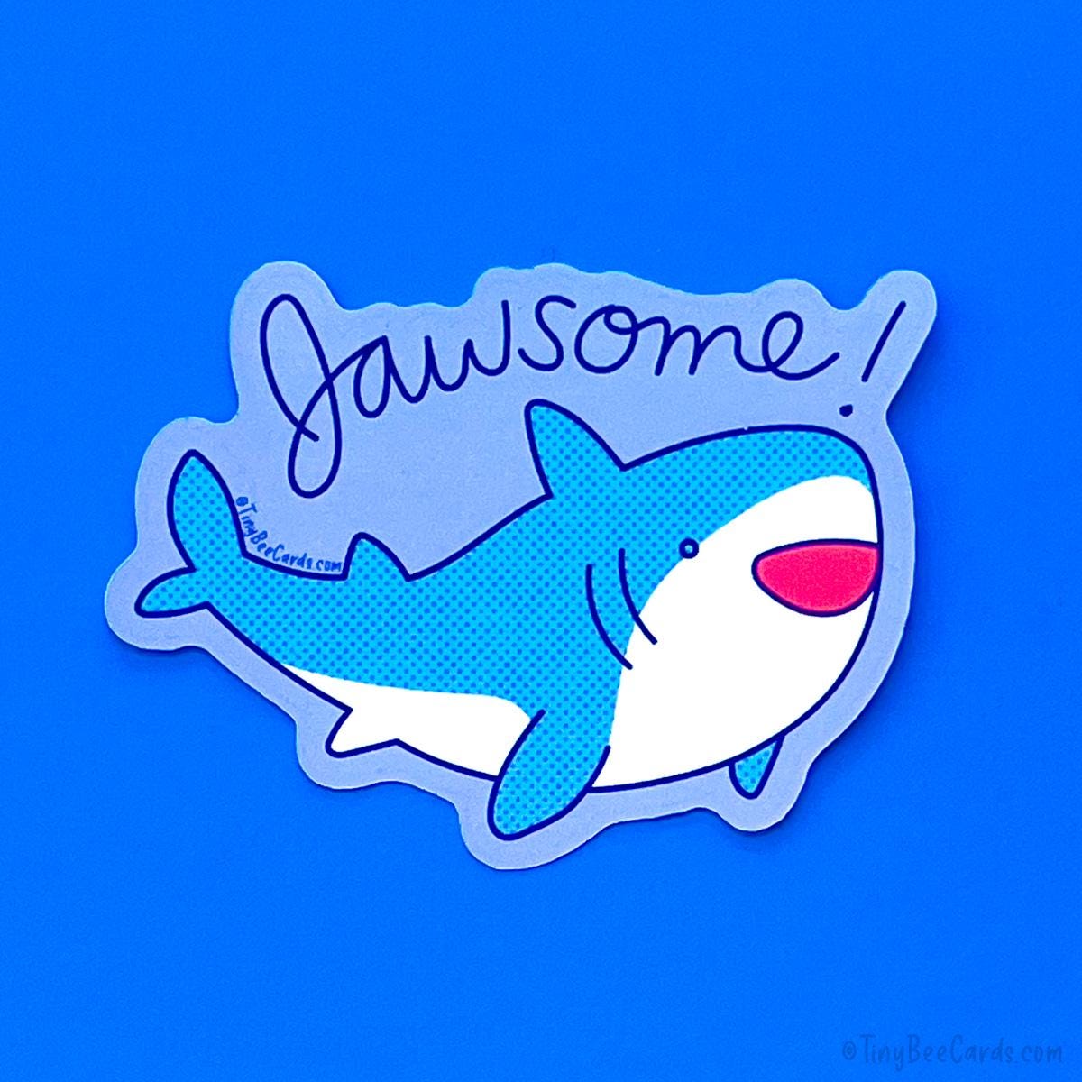 Shark Vinyl Sticker "Jawsome!"