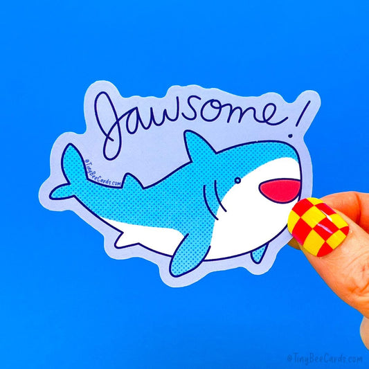Shark Vinyl Sticker "Jawsome!"