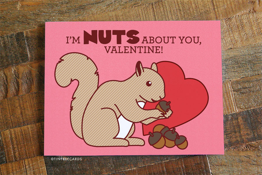 Cute Valentine Card "Nuts About You"