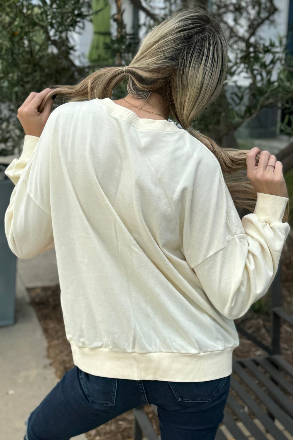 Rainbow Striped Pullover Sweatshirt