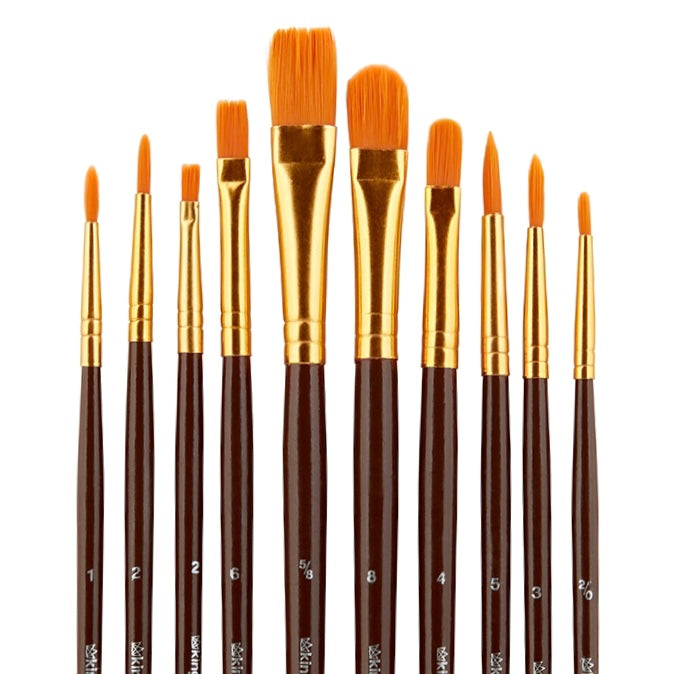 Studio Golden Nylon Brush Set  - 10 Pieces