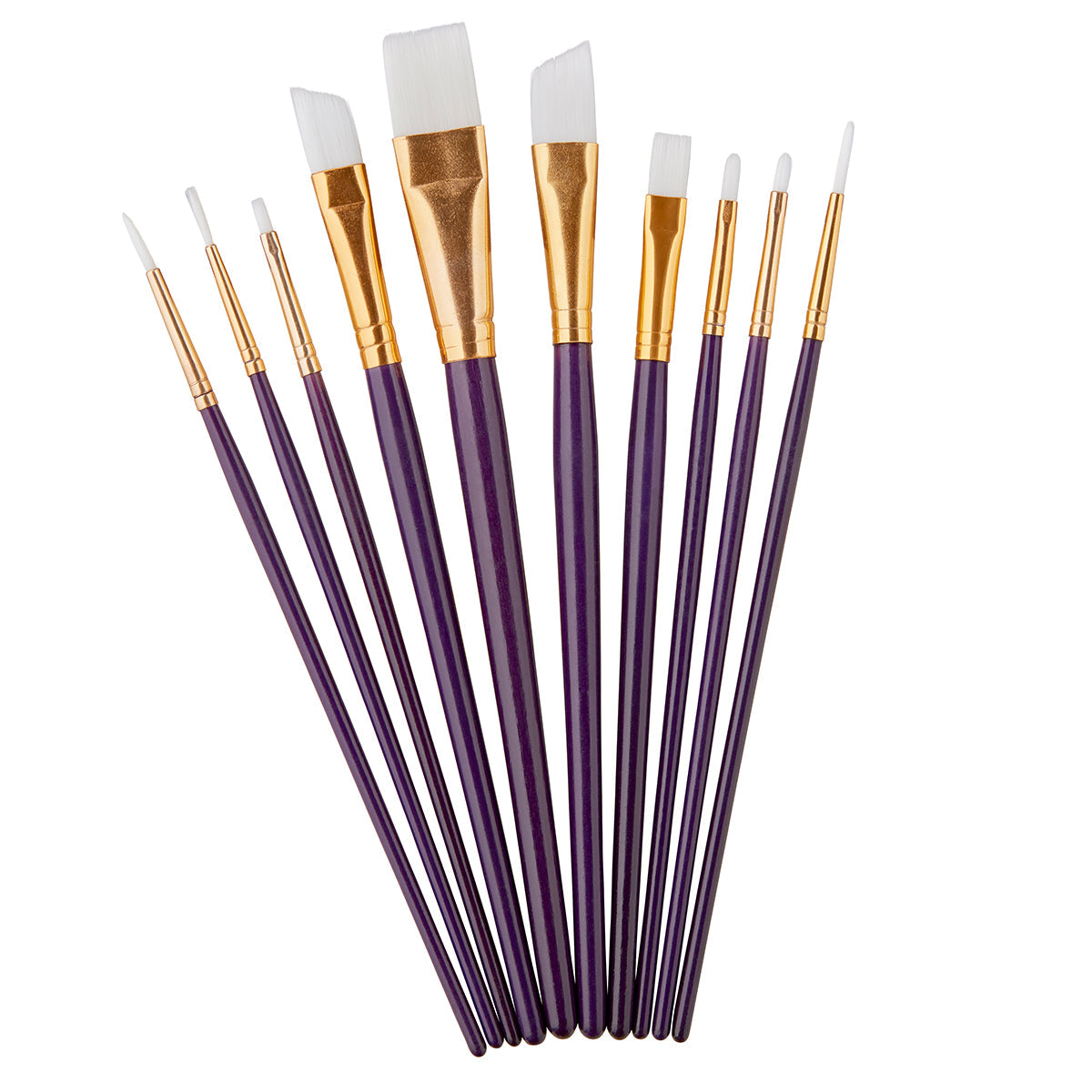 Studio White Nylon Brush Set - 10 Pieces