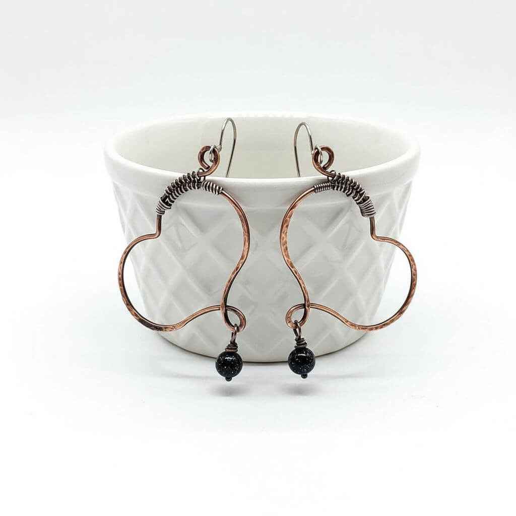 Sculpted Copper Butterfly Wing Abuse Survivor Earrings