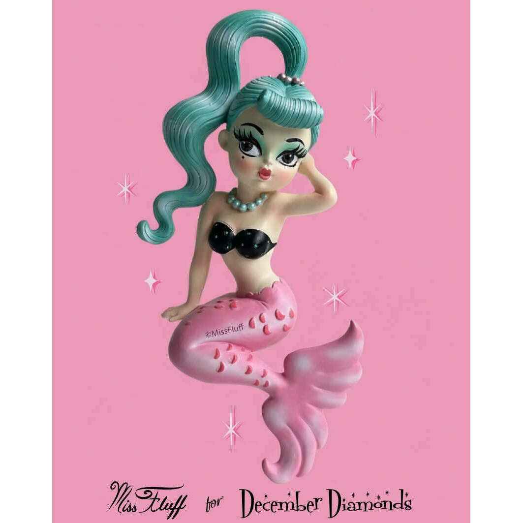 Isla 5.5" Teal Hair Baby Doll Mermaid Ornament | Miss Fluff December Diamonds