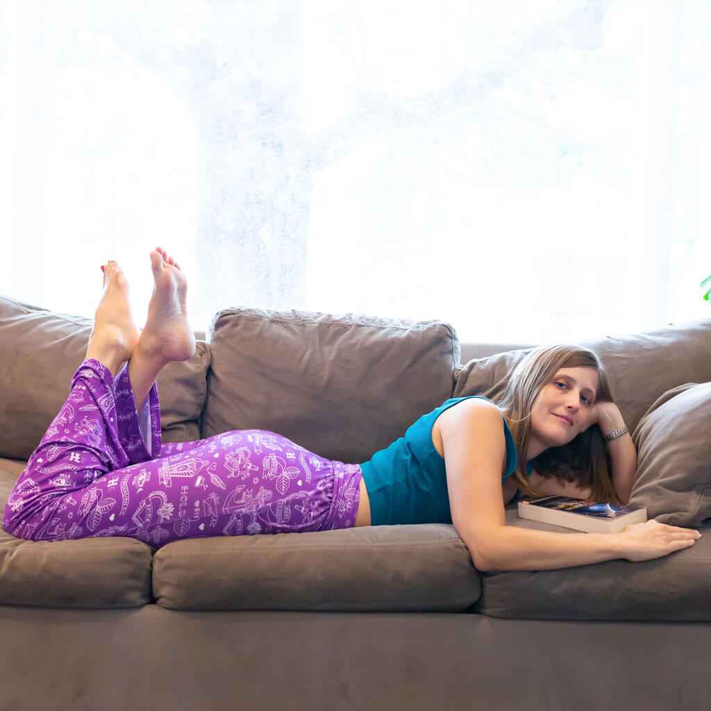 "Austen-tatious" Jane Austen Tattoos Foldover Straight Leg Lounge Pants with Pockets