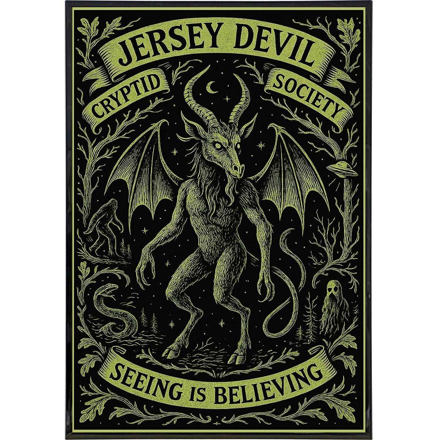 Jersey Devil Cryptid Society Poster Print