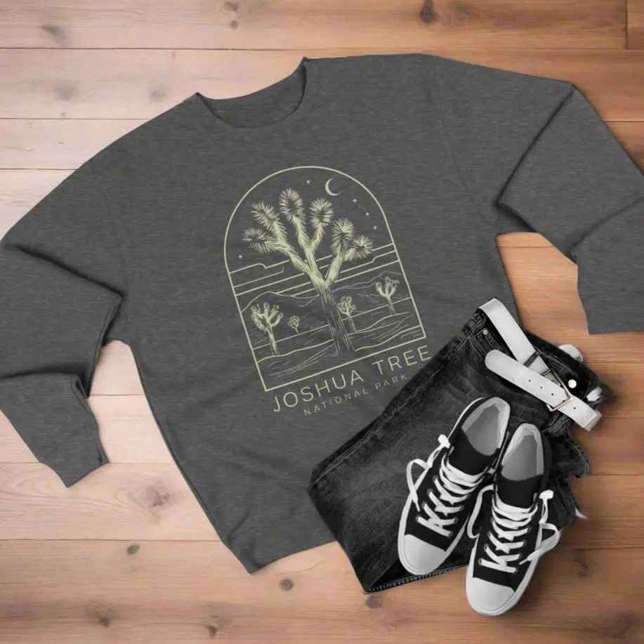 Joshua Tree National Park Unisex Crewneck Sweatshirt Twilight Art