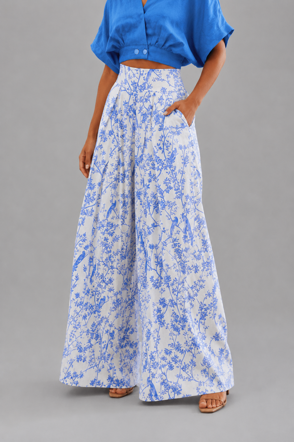 Printed Commuter Wide Leg Pants