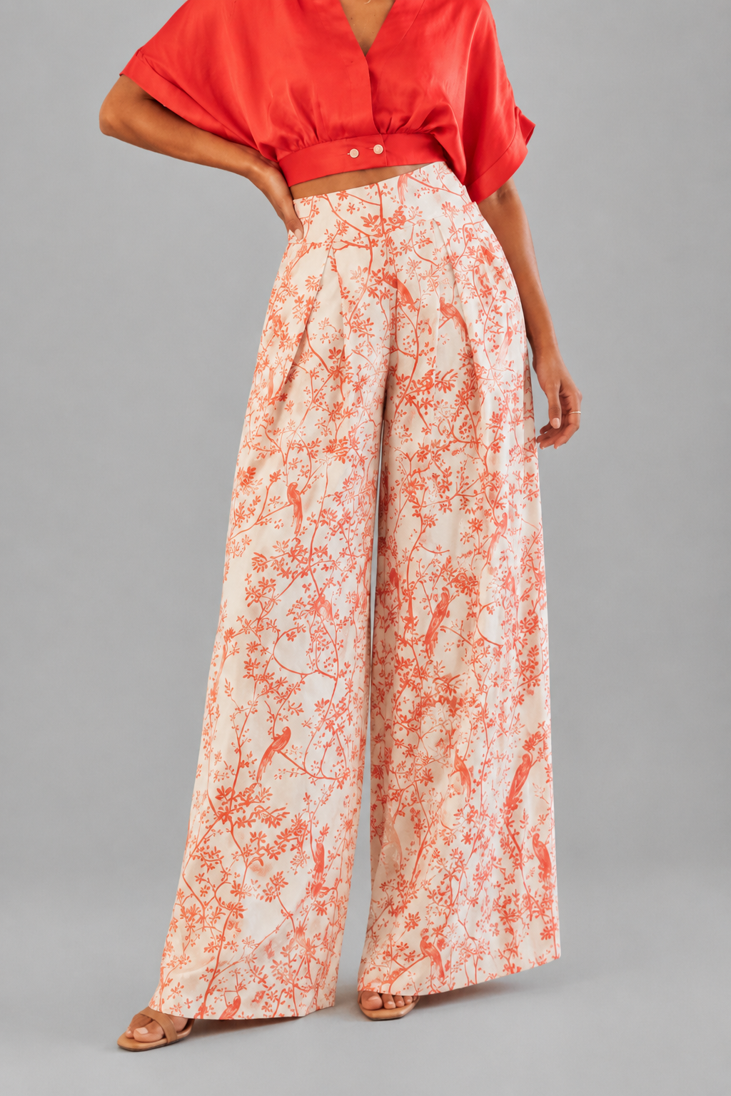 Printed Commuter Wide Leg Pants