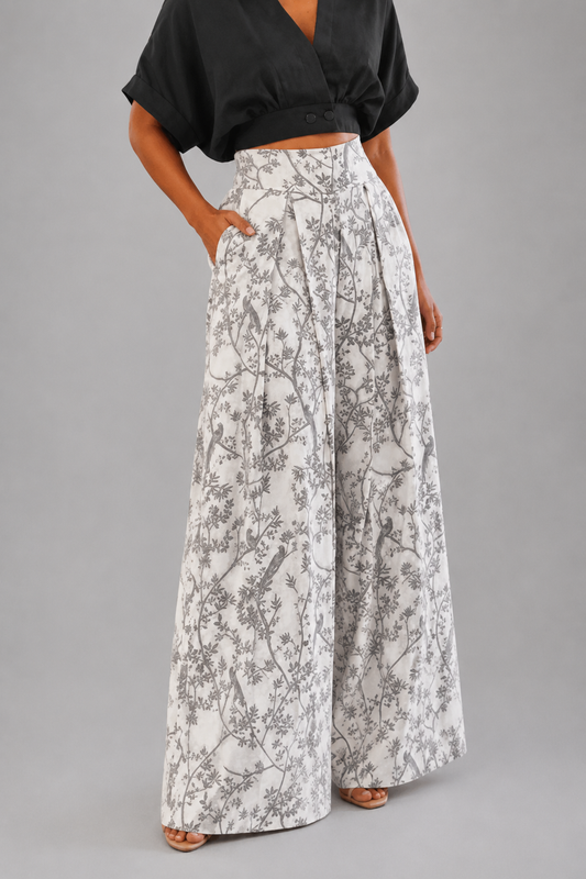Printed Commuter Wide Leg Pants