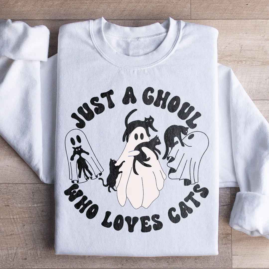Just A Ghoul Who Loves Cats Sweatshirt