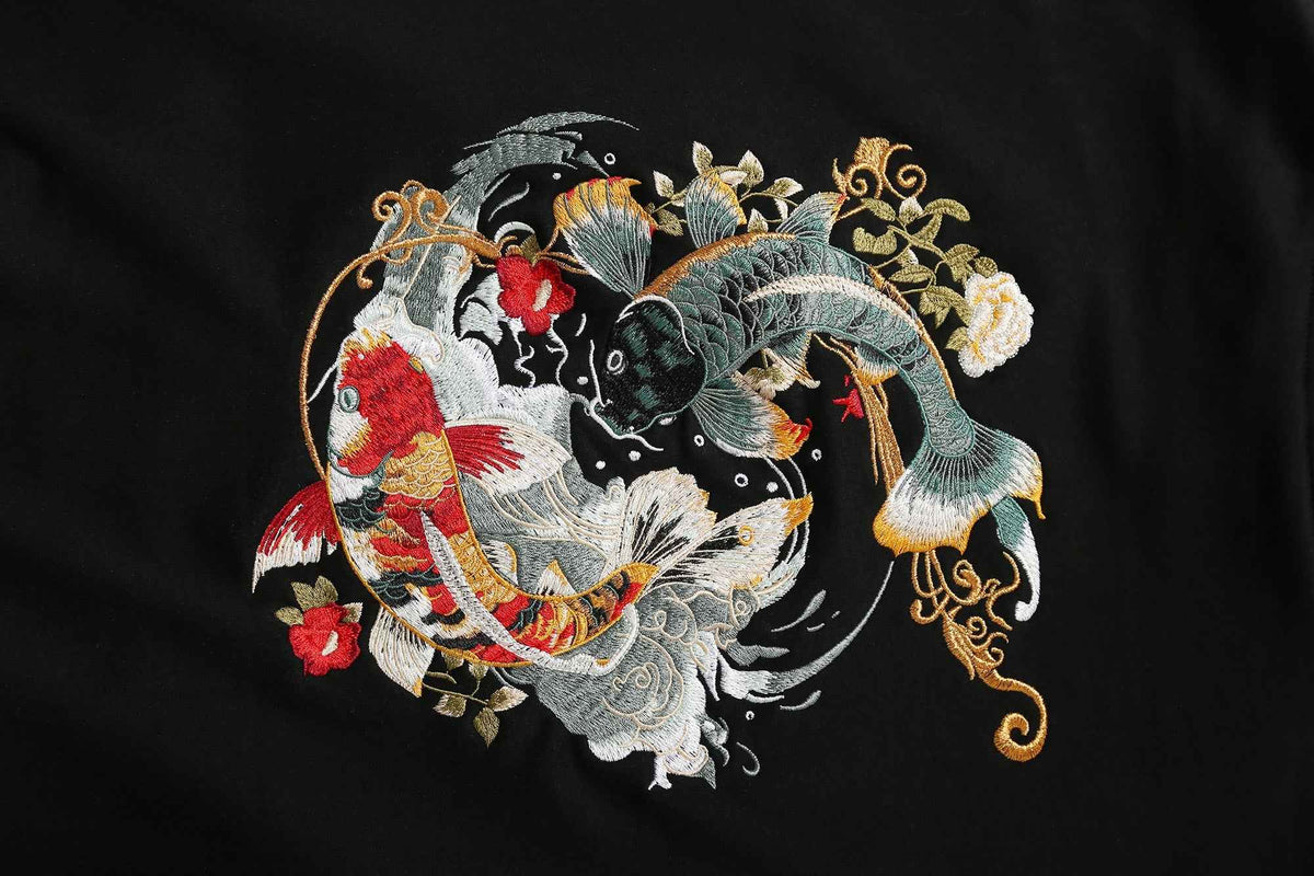 KH9008 Yin Yang Koi Embroidery Hoodie