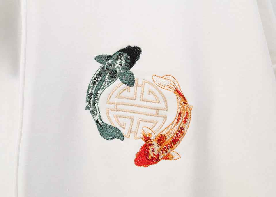 KH9008 Yin Yang Koi Embroidery Hoodie