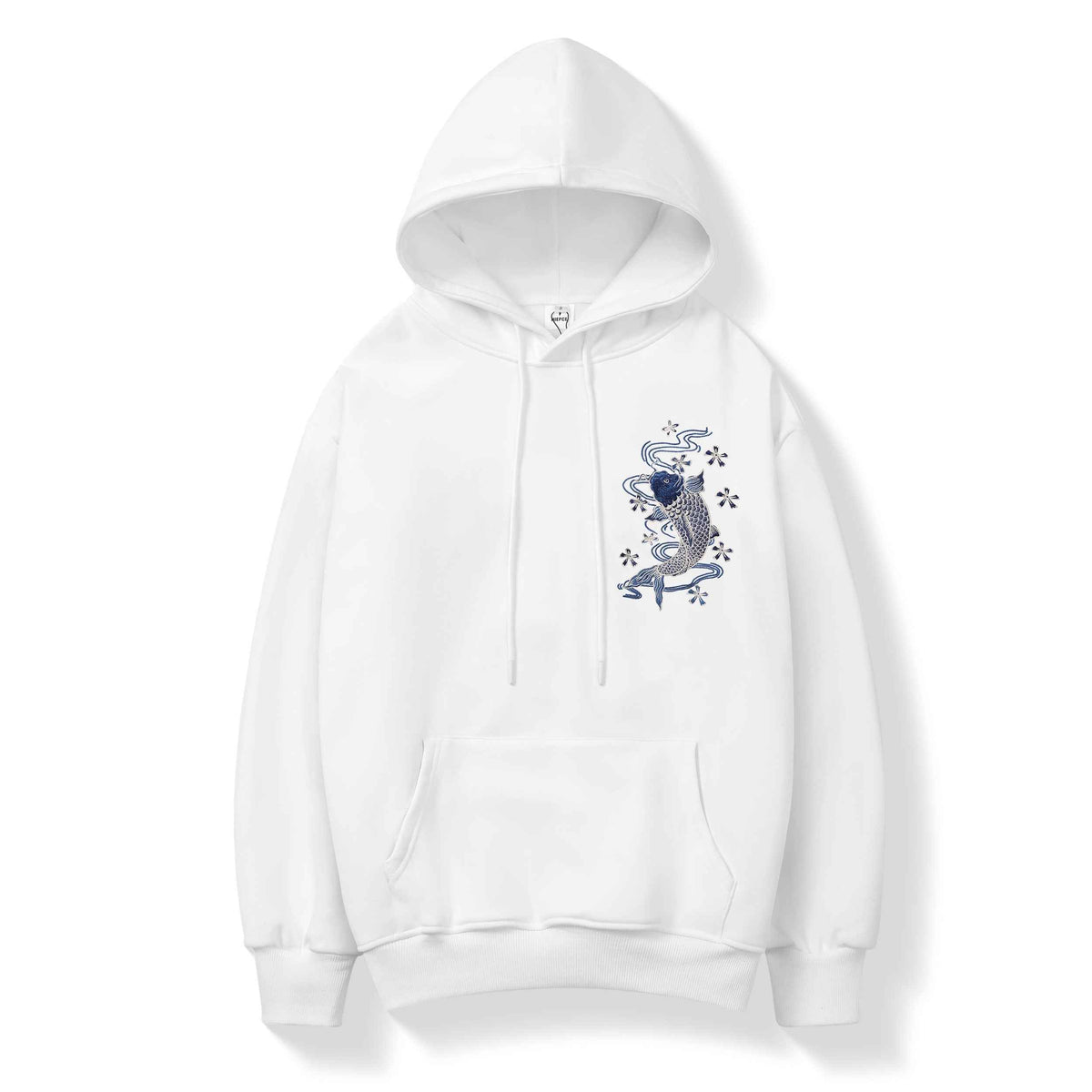 KH9015 Blue Koi Embroidery Hoodie