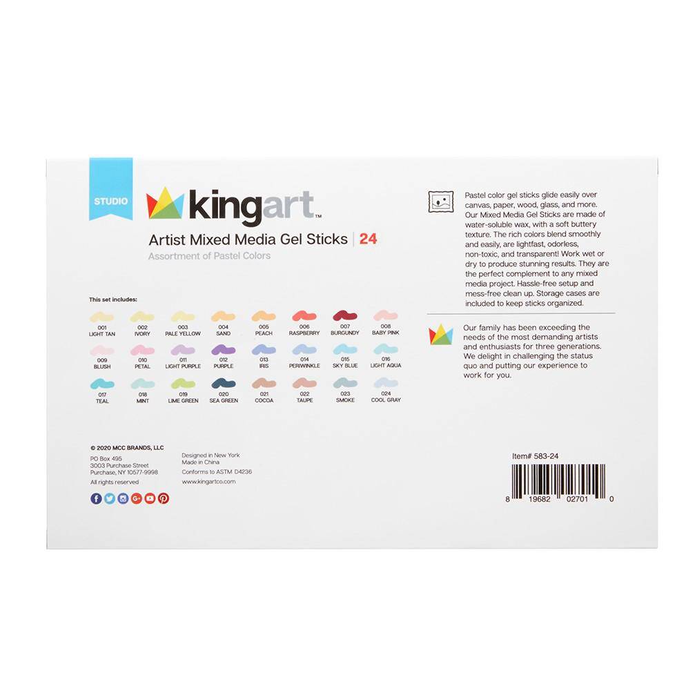 Gel Stick Crayons 24 Pastel Colors