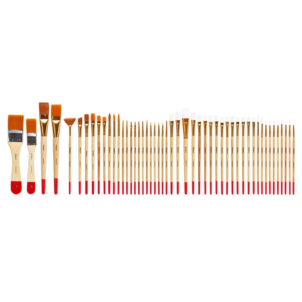 Studio Golden & White Nylon Brush Set - 50 Pieces