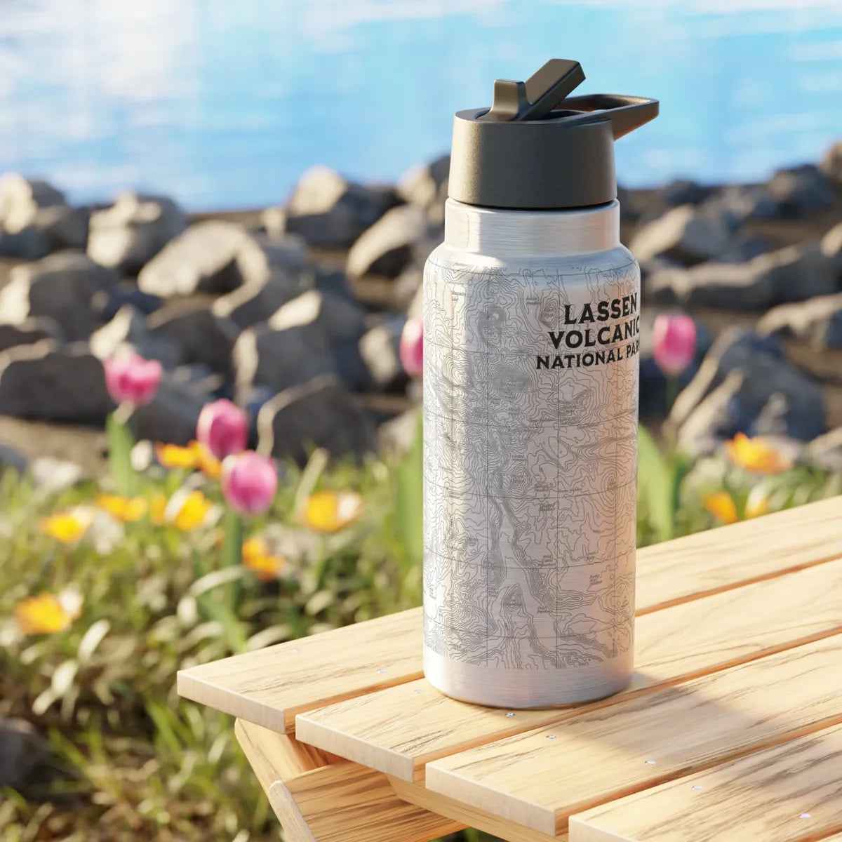 Lassen Volcanic National Park Topographic Tumbler Bottle