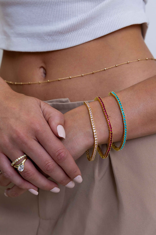 Karla Tennis Bracelet - Turquoise