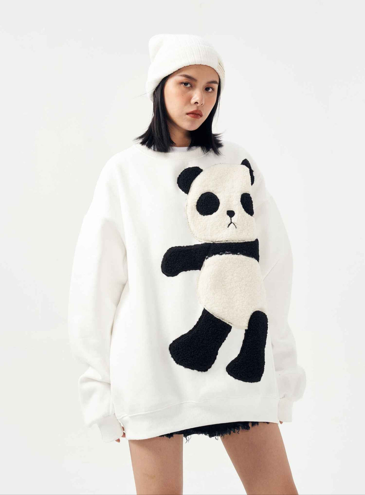MAR1081 Furry Panda Crewneck