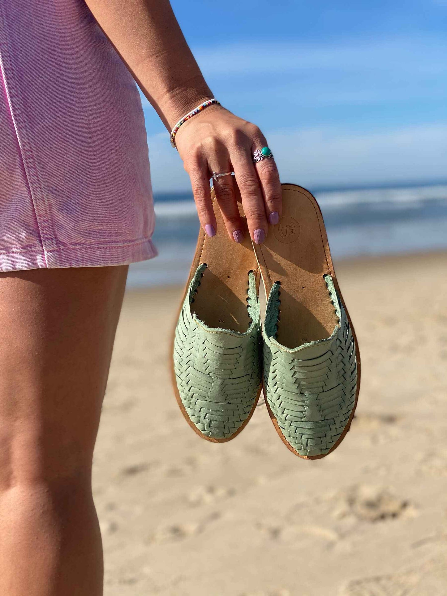 Marbella Huarache Slip-On Teal